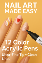 12-Color Nail Art Graffiti Pen Set