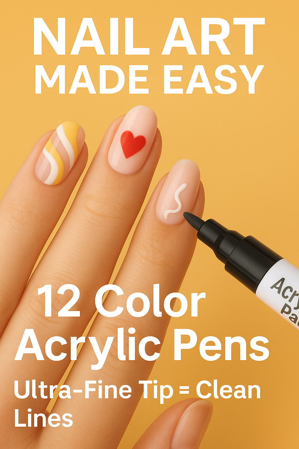 12-Color Nail Art Graffiti Pen Set