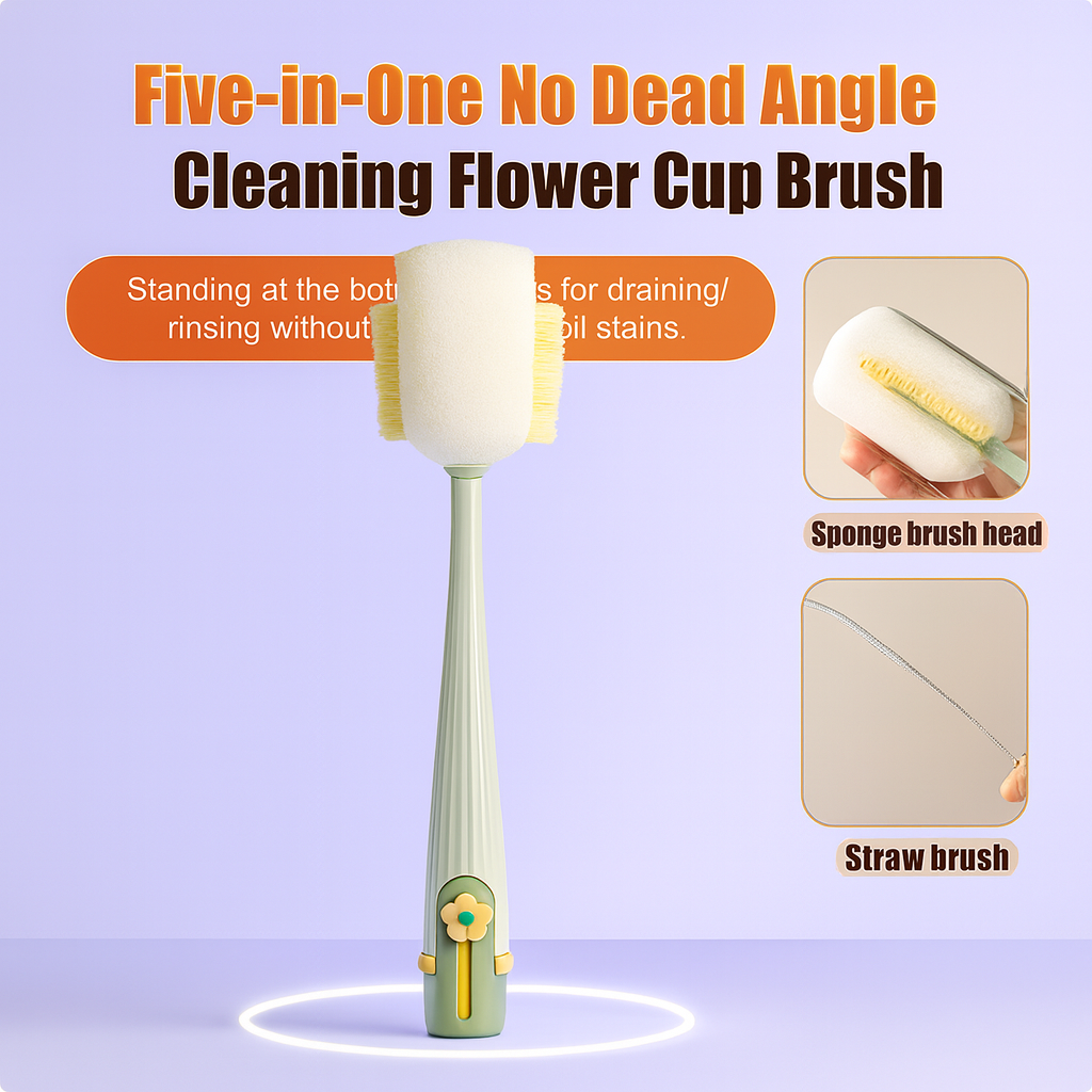 5-in-1 Flower Cup Cleaning Brush – Deep Clean, Zero Dead Angles